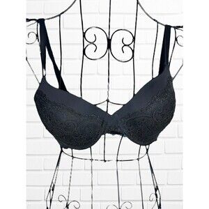 5/$25 Gap Body Women's Bra 34C Favorite‎ T-shirt Dark Gray Lace